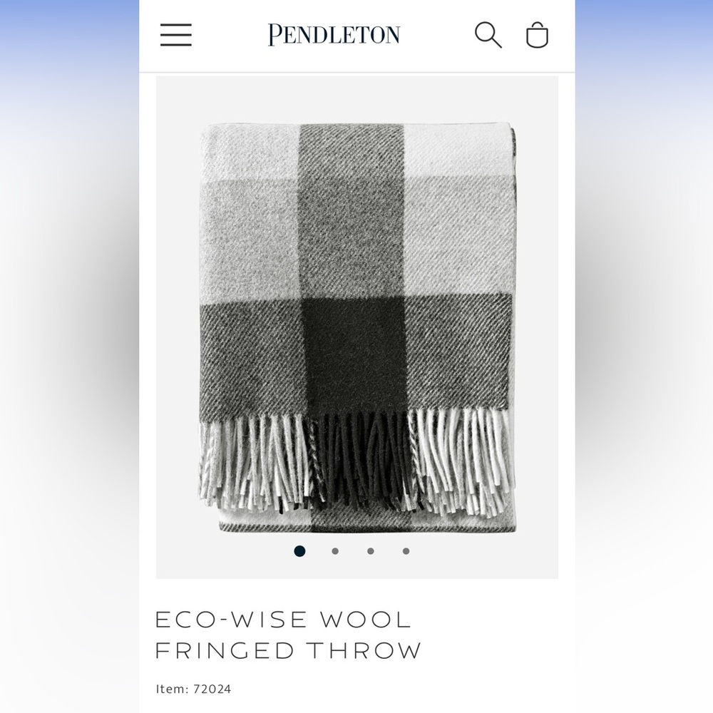 Pendleton eco wise wool fringed throw. NWT.